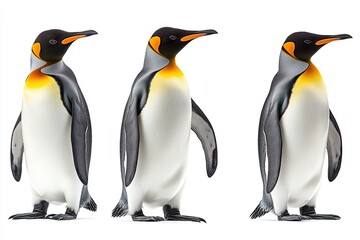 Fototapeta premium King penguins isolated on white background