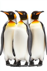 Obraz premium King penguins isolated on white background
