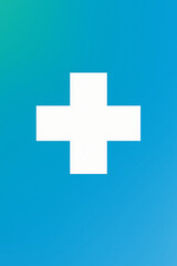 Obraz premium Hospital wall poster template with medical cross and gradient background