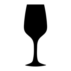 Elegant black silhouette of a wine glass showcasing a minimalist design and modern aesthetic