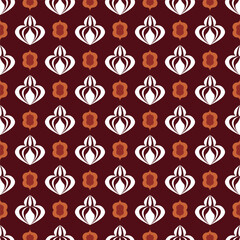 Decorative Retro Floral and Geometric Ornamental Seamless Repetitive Surface Pattern