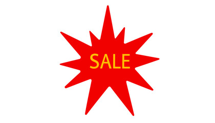 Vibrant discount tag silhouette design on white background, bold marketing
