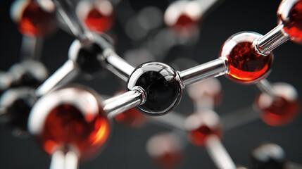 Abstract 3D Molecular Structure Visualization - Scientific Research and Medical Concept Rendering