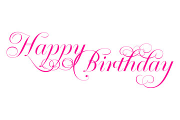 Happy Birthday - 手書き風の筆記体でおしゃれに書いた、「Happy Birthday（誕生日おめでとう）」のロゴマーク
