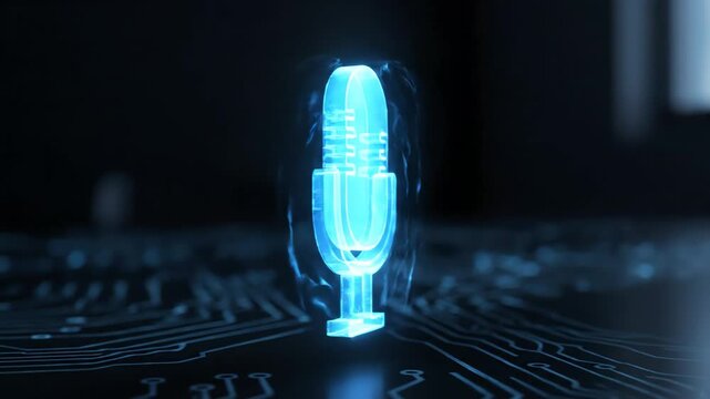 Digital microphone icon representing audio recording and voice technology