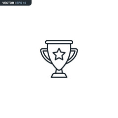 Trophy cup, linear style sign for mobile concept and web design