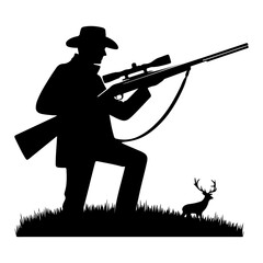 hunter with gun silhouette vector design 