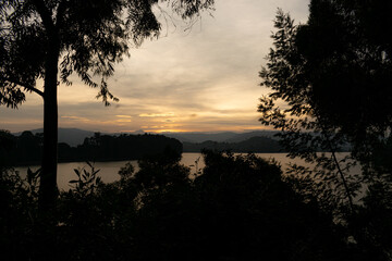 Golden Sunset over the Serene Waters of Lake Bunyonyi