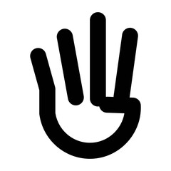 Hand icon, showing four finger