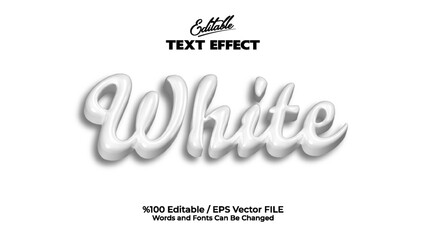 White 3D Text Effect Editable Vector Font Design for Graphic Projects and Creative Use