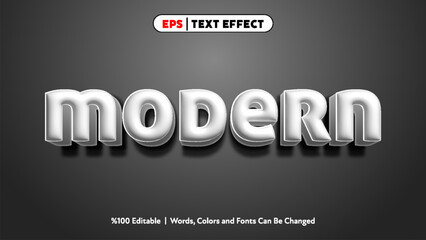 Modern 3D silver style text effect with shadow on dark background for graphic design