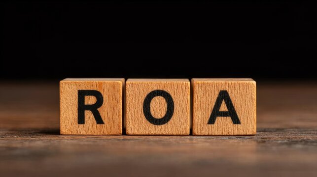 Captivating macro shot of roa wooden text blocks on a polished table indoor photography close-up textured surface