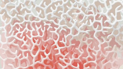 Abstract coral pattern slowly fading from vibrant to white, visual metaphor for coral bleaching