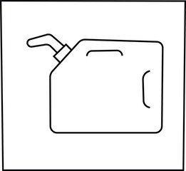 Fuel Can Line Art — Minimalist Gasoline Container Icon, Simple Vector Illustration for Safety or Industry Design