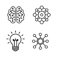 Artificial Intelligence and Technology Icon Set Vector