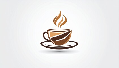 Obraz premium A stylized illustration of a steaming cup of coffee with a swirling design on its surface.