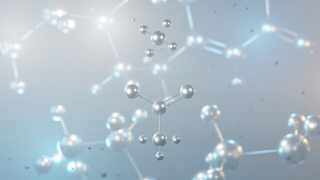 ammonium acetate molecular structure, 3d model molecule, e264 structural chemical formula view from a microscope