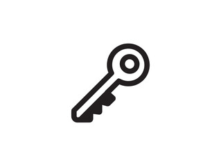 2D Key Icon Sleek Black Style