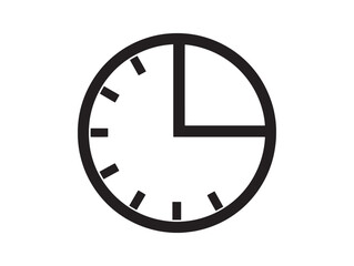 Clean Minimal Time Quarter Past Icon