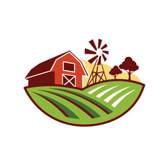 farm vector abstract logo modern style © Radovani