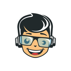 nerd vector abstract logo modern style