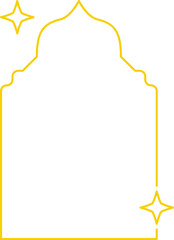 Frame with stars set border, gold frame with sparkle stars, arches border icon, festive effect decoration sign, trendy geometric template. New year christmas background 2026.