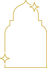 Frame with stars set border, gold frame with sparkle stars, arches border icon, festive effect decoration sign, trendy geometric template. New year christmas background 2026.