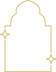 Frame with stars set border, gold frame with sparkle stars, arches border icon, festive effect decoration sign, trendy geometric template. New year christmas background 2026.