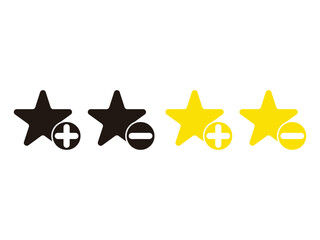 Add to favorite icon, simple outline add stars vector, isolated on transparent background