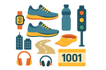 Collection of Icons for Running and Urban Fitness Activities