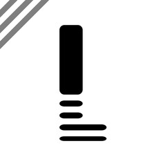 Minimalist black letter L vector design with horizontal line accents. Simple modern concept suitable for logo, typography, or branding elements