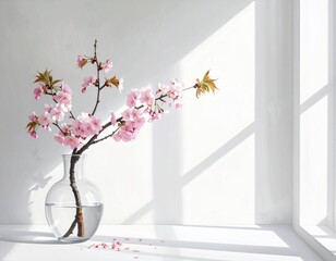 Cherry Blossom Branch in Vase