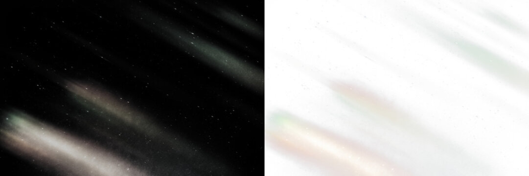 Abstract png overlay featuring dynamic streaks of color on a dark background, blending with a light backdrop, creating a visually striking contrast for creative design applications