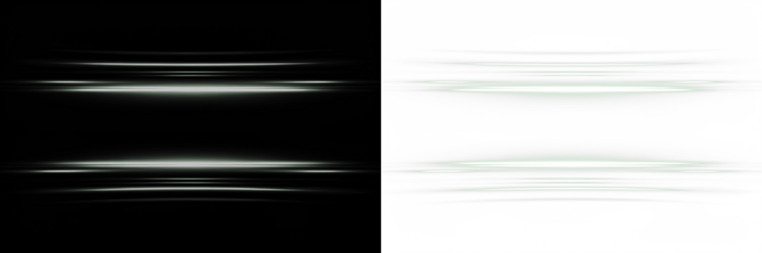 Abstract PNG overlay featuring smooth gradient lines on contrasting black and white backgrounds, creating a dynamic visual effect for creative design projects and digital artwork