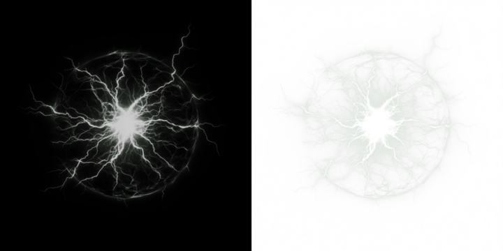 Abstract electric energy burst illustration with dynamic lightning patterns on contrasting backgrounds, showcasing vibrant visual effects and creative design concepts for digital use