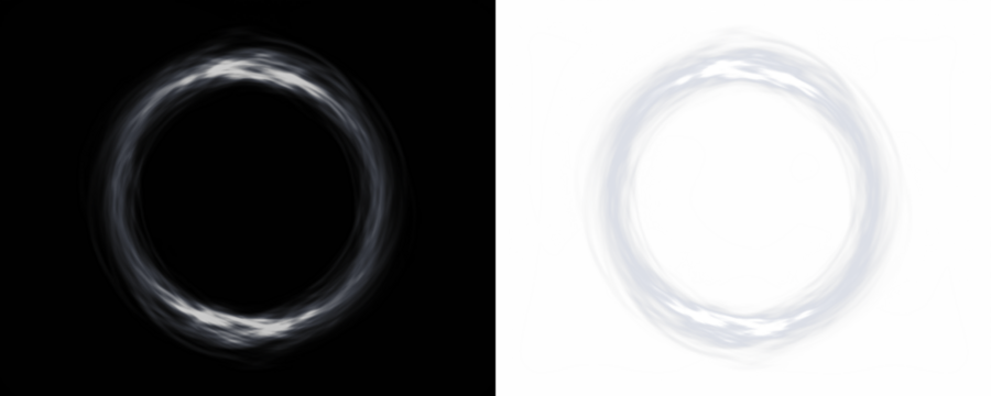 Circular PNG overlay featuring a soft, blurred edge design on contrasting black and white backgrounds, ideal for creative projects and visual enhancements in digital art