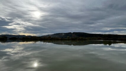 clouds over lake