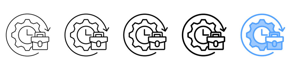 Work Efficiency Icon Different Style Outline Collection Set 