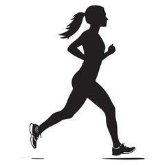 Vector silhouette of a women runner 