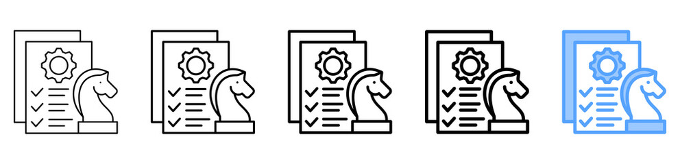 Strategic Planning Icon Different Style Outline Collection Set 