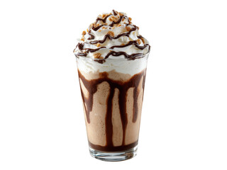 Chocolate Drizzled Whipped Cream Topped Frappuccino image, Isolated, Png Transparent Background