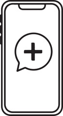 Obraz premium Simple smartphone with a plus sign message icon symbolizing communication and notification