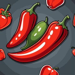 fresh red chili cartoon vector