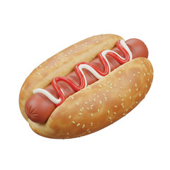 hot dog with mustard and ketchup