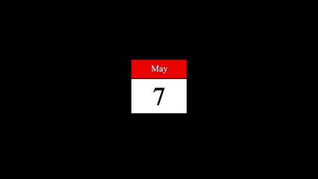 June month 7 date calendar icon animation. Modern design calendar symbol background 4k video.