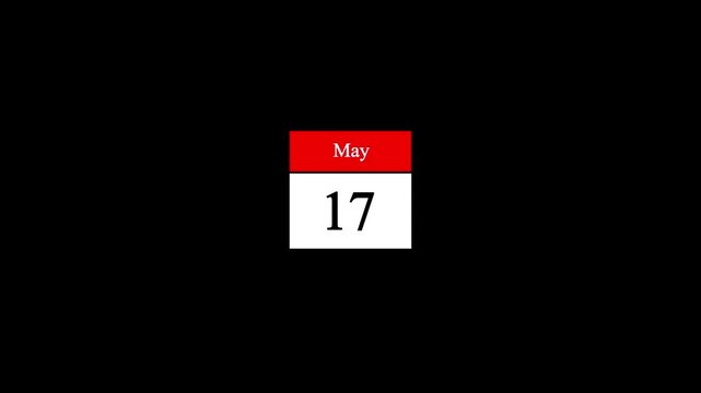 June month 17 date calendar icon animation. Modern design calendar symbol background 4k video.