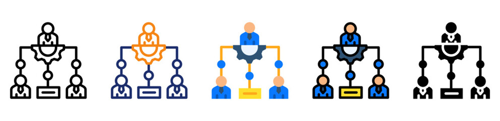 Workflow Management Icon Multiple Style Collection Set 