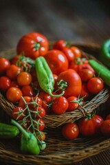 fresh vegetables in a basket