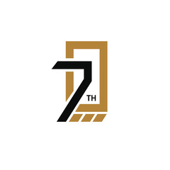 70th years anniversary modern logo design