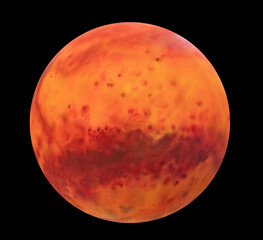 planet mars on white, isolated